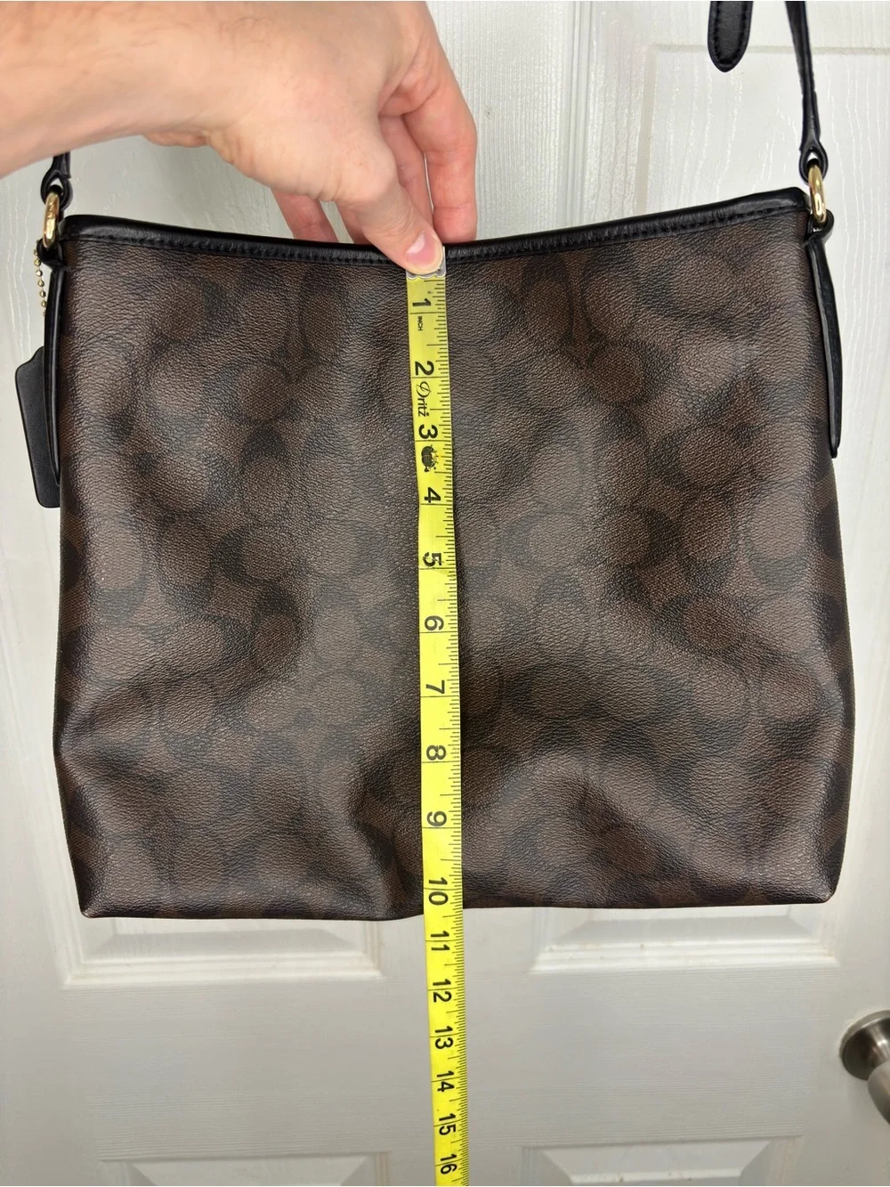Coach Dark Brown Signature Crossbody Bag
